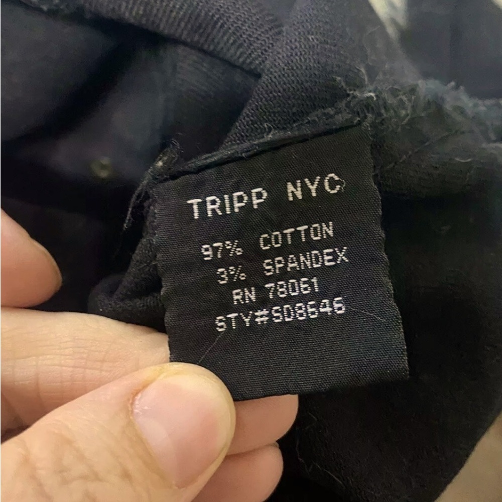 Tripp NYC Y2k Goth Jacket black Denim Faux Fur Collar Cuffs AS NEW - Picture 6 of 8